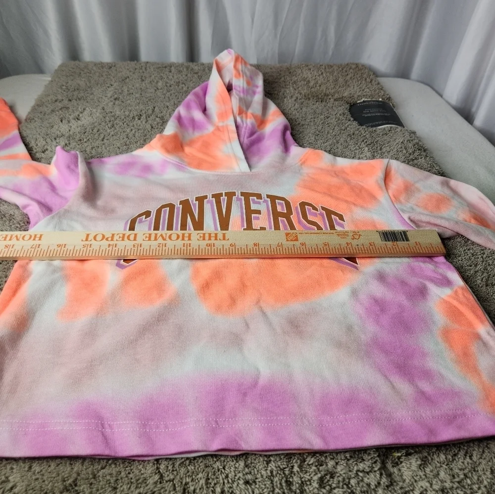 Converse M Girl's All Over Print Tie-Dye Boxy Hoodie (Big Kids) Size M